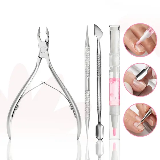 Kit Manicure Cutilagem Completo Itens Alicate Espatula Palito Inox Caneta Hidratante Cuticula