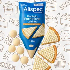 Recheio Forneável Leitinho Alispec 1kg Bag | Nova Embalagem - Pizza, Pastel e Esfiha Sem Derreter