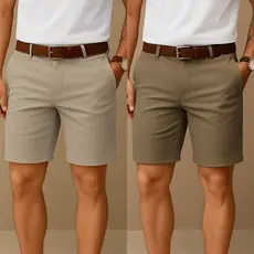 Kit 2 Bermuda Masculina Esporte Fino Sarja Alfaiataria Chino Premium
