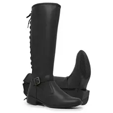 Bota Feminina Montaria Confortável Cano Longo Alto em Couro Macio Cavalgada 11653