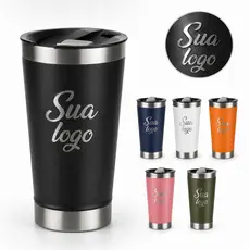 Copo Térmico personalizado com seu NOME, LOGO,DESENHO,TIME do seu coração com tampa e abridor 473ml