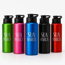Squeeze Alumínio 600ml Personalizada Com Seu Nome/ Logo Academia Escola