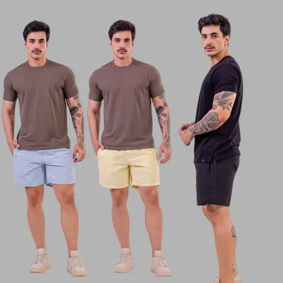 Kit de 2 Bermudas De Linho Masculino Mauricinho De Alta Qualidade Bermuda de Linho Com Cordão Academia