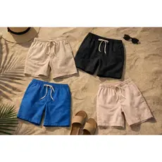 Bermuda De Linho Masculino Mauricinho De Alta Qualidade Bermuda de Linho Com Cordão Kit e Unidade