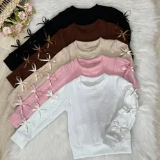 Blusa Manga Longa Rugao Inverno Moda Infantil Para Meninas Luxo