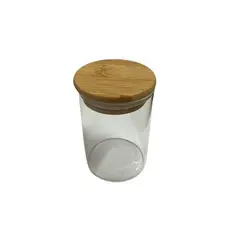 Pote Hermético Vidro Borossilicato Tampa Bambu 200ml Design Elegante Durável Versátil
