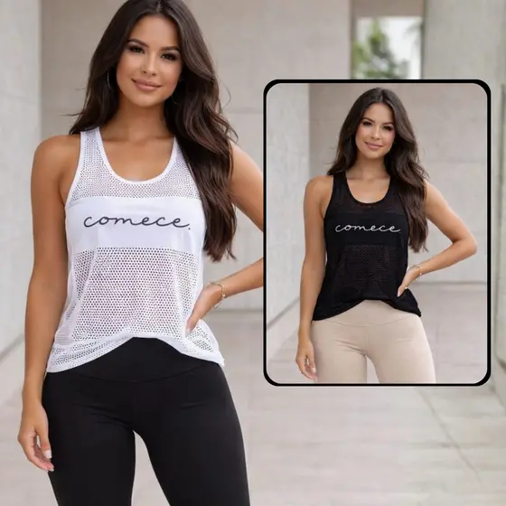 Blusa De Academia Feminina Telinha } Camiseta Dry Fit Blusas Tapa Bumbum Tule Camisão Tule Veste Leggings