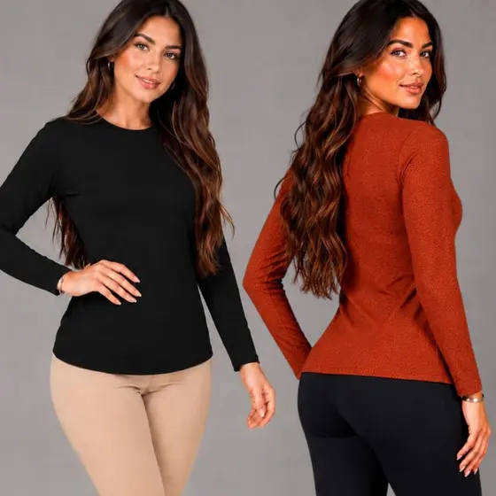Camisa uv feminina Manga Longa UV 50 + ) Blusa de frio Feminina segunda pele Camiseta de Trabalho Proteção Sola