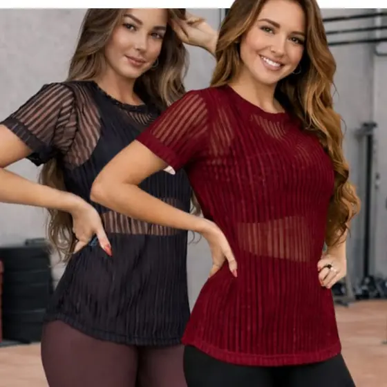 Kit 2 Blusa Academia feminina Renda ) Regata Veste Legging Camisão Tapa Bumbum Camiseta Tule Roupas de Academia Dry Fit