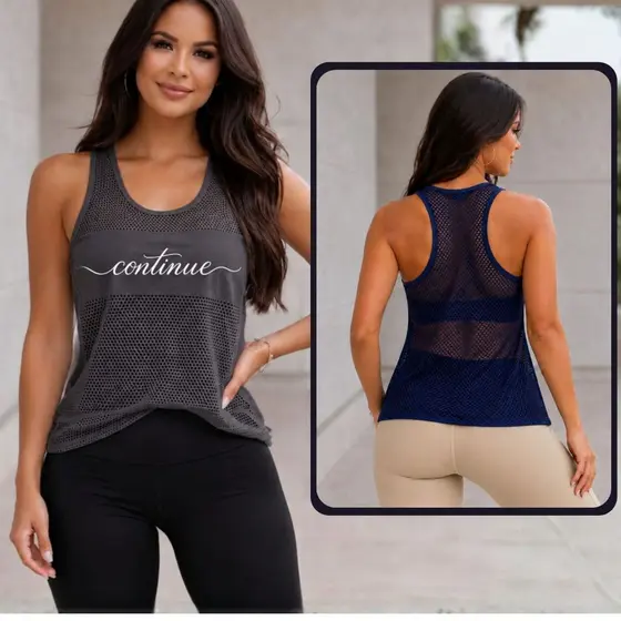 Blusa Academia Feminina Telinha } Regata dry Fit Blusas Tapa Bumbum Tule Camiseta Basica Elegante Veste Leggings Fitness