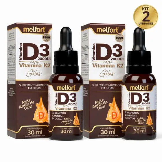2 Frascos de Vitamina D3 2.000Ui por Gota Sublingual