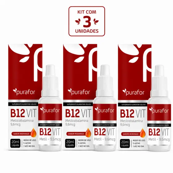 3x Vitamina B12 Alto Teor Concentração liquida Envio Imediato