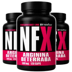 3x Arginina com Beterraba 120caps 1g L-Arginina por Dose Fonte Vegetal Fibra Alimentar