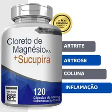 Cloreto de Magnésio P.A + Sucupira 500mg 120caps 4 Elementos Cloreto com Sucupira puro para dores Envio Hoje