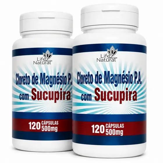 2x Cloreto de Magnesio P.A c/ Sucupira 350mg 120caps Suplemento para Rotina Diária