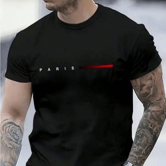 Camiseta Blusa Masculina Listra Paris Manga Curta Estampada