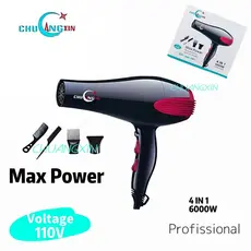 Secador de Cabelo Profissional Turbo 4 em 1 Alta Potência 110V/220V