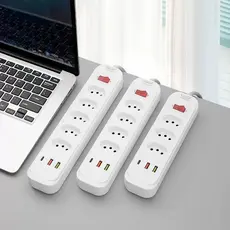 Extensão Elétrica Bivolt com USB e Type-C Cabo 1,8/2m com Interruptor