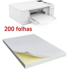 200 Folhas A4 Papel Adesivo Branco Fosco de Etiqueta