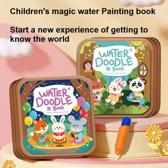 Livro Mágico De Desenho Com Água – Doodle Reutilizável E Brinquedo De Pintura Para Crianças, Aprendizagem Precoce Criat