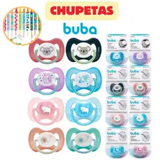 Kit 2 Chupetas bebe - BUBA bico Silicone Confort Ultra Soft 0a6 meses +6meses Tam 1 e 2