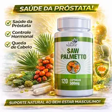 Saw Palmetto 500mg | 120/240/360 Cápsulas | Extrato Natural Premium
