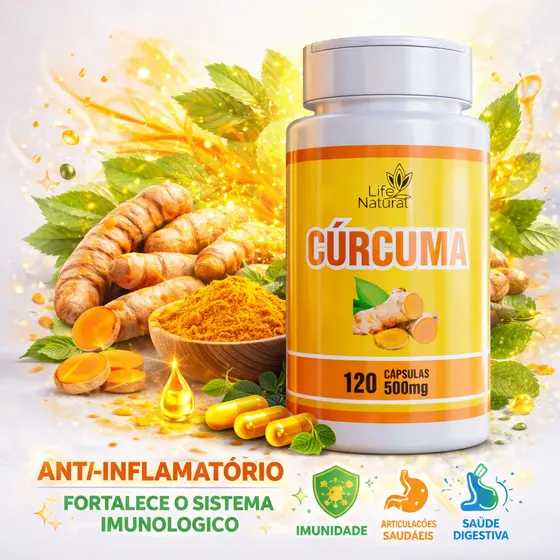 CÚRCUMA LIFE NATURAL 120 CÁPSULAS 500mg 100% NATURAL