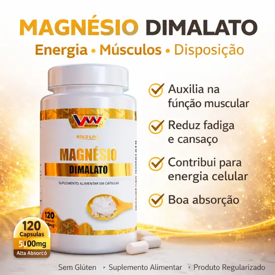 Magnésio Dimalato 120 Cápsulas | 500mg