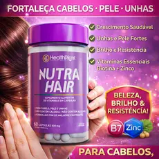 Nutra Hair - Suplemento Para Cabelos Com Vitaminas e Minerais (Cápsulas de 500mg)