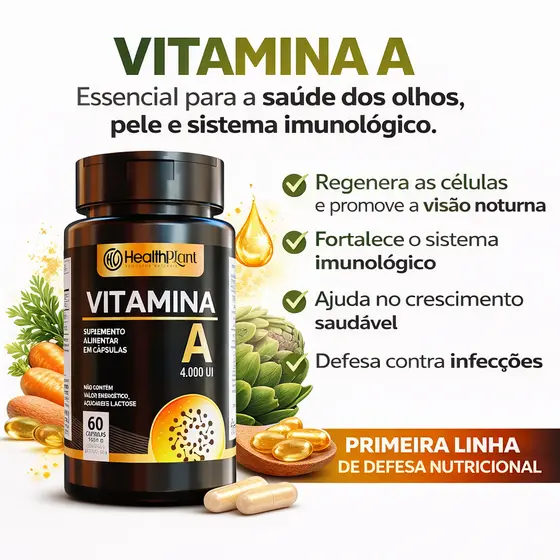 Vitamina A 60 Cápsulas | 500mg HELTHPLANT