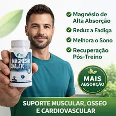 Magnésio Dimalato Triplo - 120 Cápsulas 500mg - FNU Fort Nutrition | Alta Absorção | Envio Imediato