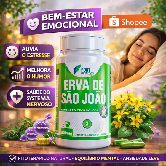 Erva de São João 500mg – 120 Cápsulas | Suplemento Natural para o Bem-Estar