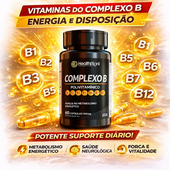 Complexo B 60 Cápsulas | 500mg HEALTHPLANT
