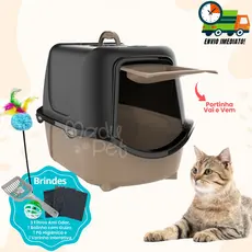 Caixa de Areia Para Gatos Fechada Banheiro Sanitário Com Filtro Anti Odor e Pá Envio Imediato