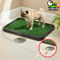 Banheiro Sanitário Com Dreno e Mangueira Lavável Para Cães Tapete Higiênico Grama Sintética Promoção