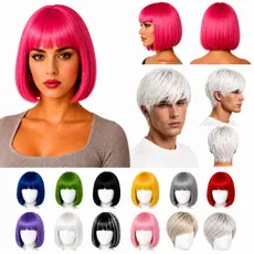 Peruca Colorida para Fantasia Feminina e Masculina Criativa Carnaval Cosplay Bloquinho Cabelo Maluco Halloween