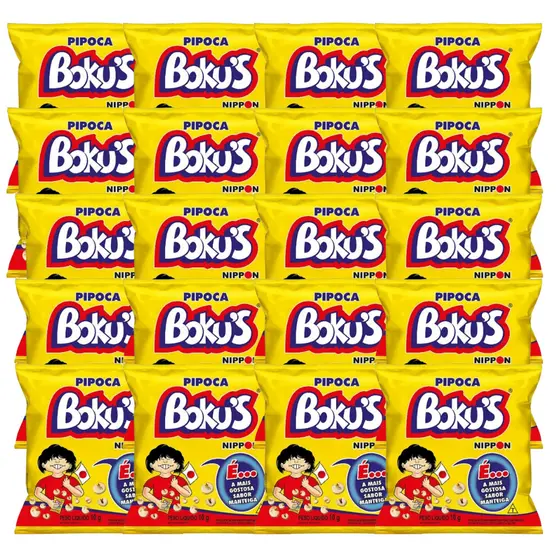 Pipoca Bokus A Original do Nordeste Salgada (01 Fardo c/ 20 Unidades 10g cada) deliciosa e crocante