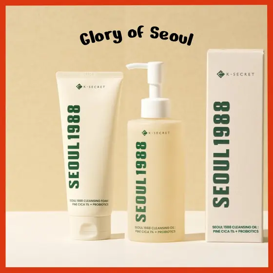 K-SECRET SEOUL 1988 Cleansing Foam 150mL / Cleansing Oil 200mL : Pine Cica 1% + Probiotics