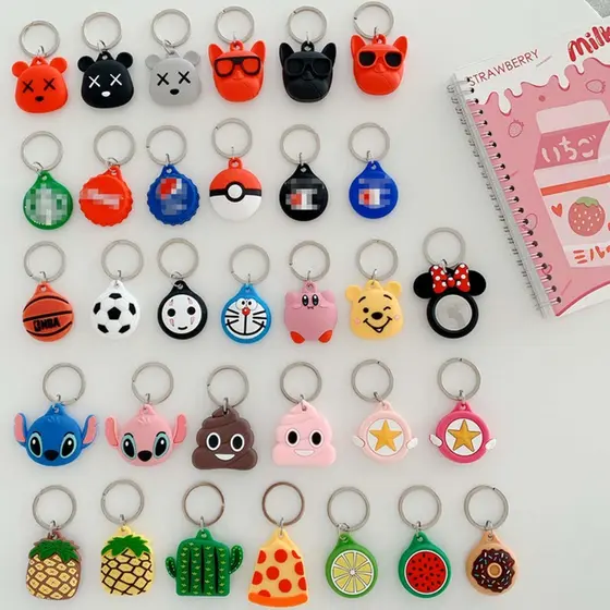 Capa de Silicone para Airtag, Capa Fofa para Airtags, À Prova D'Água e Anti-Queda, Capa de Chaveiro para Crianças C