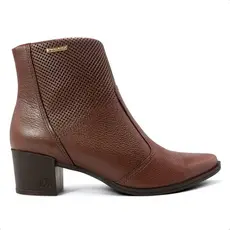 Bota Pegada Feminina Em Couro Salto Bloco 280502
