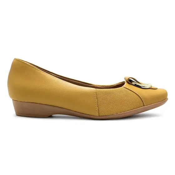 Sapatilha Usaflex Feminina Couro Bico Quadrado Joanetes Casual MM1604