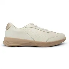 Tênis Usaflex Feminino Básico Couro Cadarço Elástico Casual UD02004