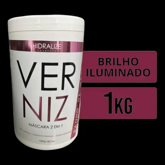 Máscara De Hidratação Nutrição Capilar 2 Em 1 Creme Banho de Verniz Pote de 1Kg