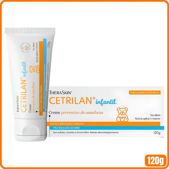 Creme Pomada para Assadura Theraskin Cetrilan Infantil com 120g