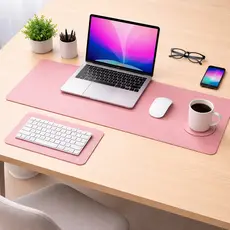 KIT Mouse Pad Desk Pad Couro Antiderrapante Tapete Mesa Gamer Setup Trabalho Estudo Protetor Mesa