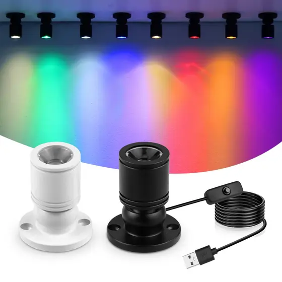 USB 5V Montado Em Superfície Mini LED Lâmpada De Teto Giratória