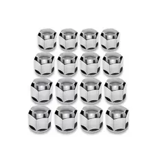 Kit Capa Parafuso Roda Lisa 19mm Tuning Cromado Universal com 16 Unidades - Shekparts