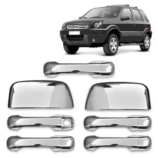 Kit Acessórios Cromado Ford Ecosport 2003 a 2012 – Apliques de Maçanetas + Retrovisores