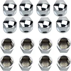 Jogo Capa Parafuso Roda Universal Cromado Modelo 17mm 16 peças