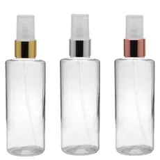 Frascos Pet 100 Ml Cil Reto Válvula Spray Metalizada Plástica ideal perfumes álcool líquido